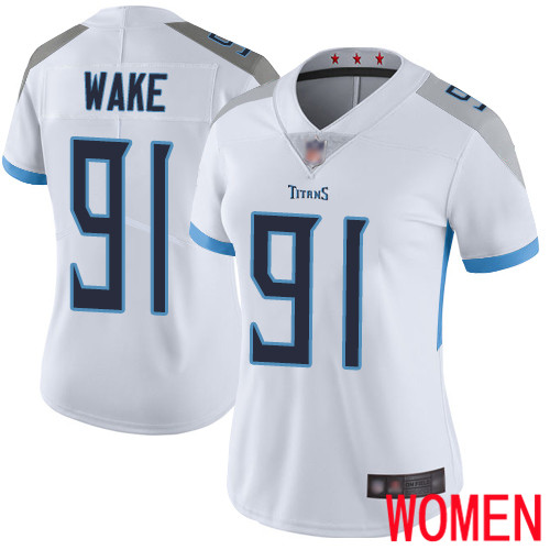 Tennessee Titans Limited White Women Cameron Wake Road Jersey NFL Football #91 Vapor Untouchable->tennessee titans->NFL Jersey